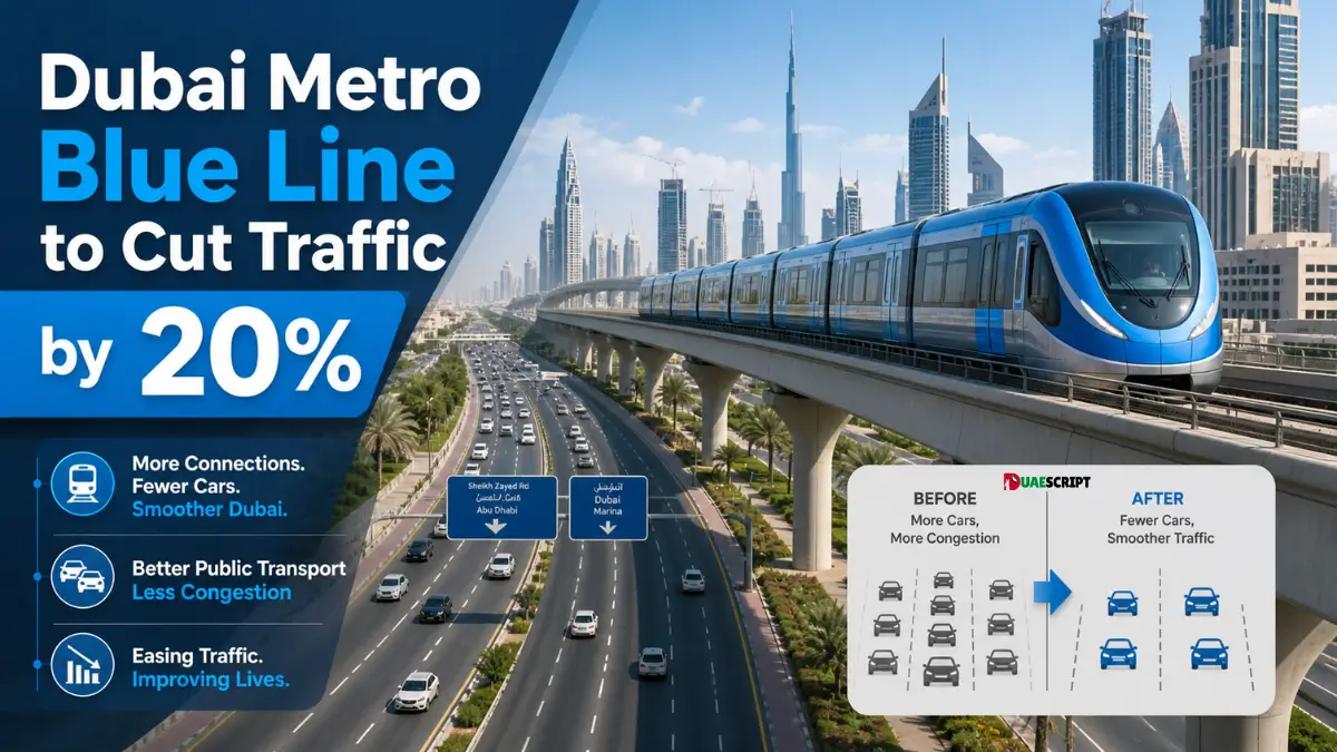 Dubai Metro Blue Line to Cut Traffic by 20%