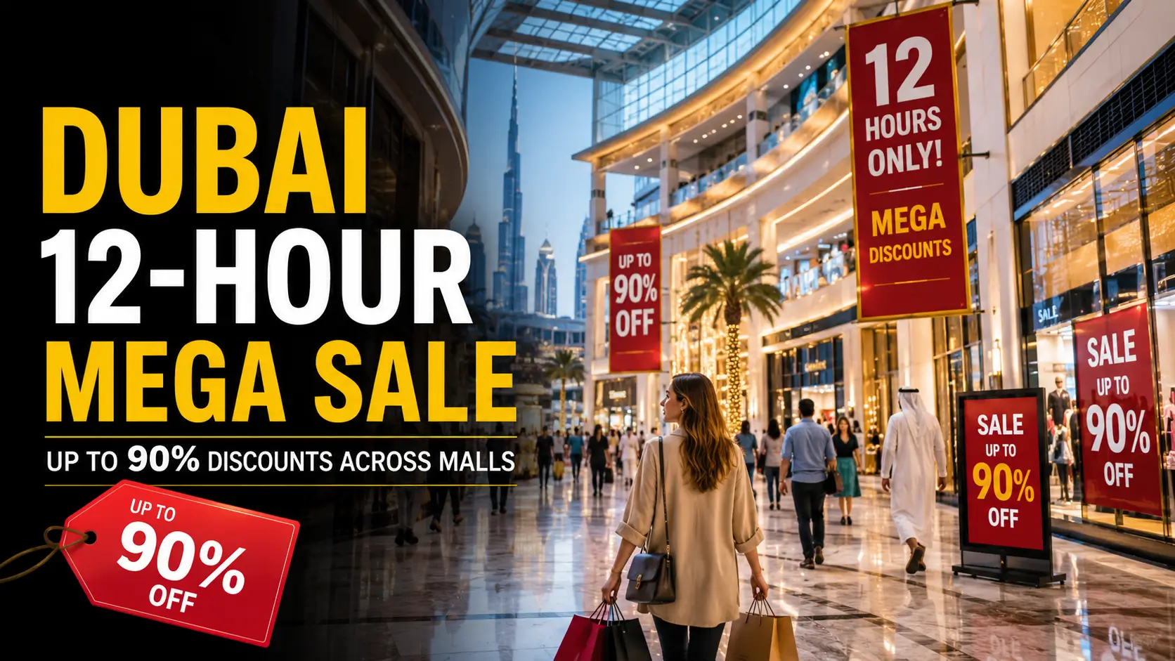 Dubai 12-Hour Mega Sale | Up to 90% Discounts Across Malls