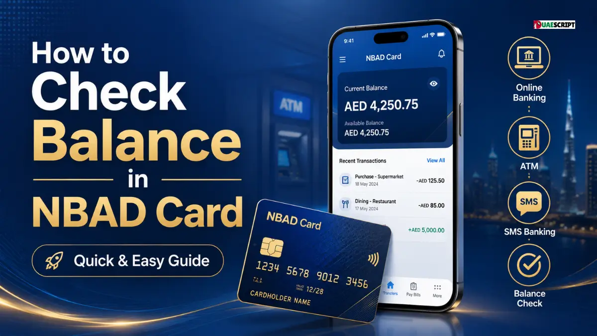 Check Balance in NBAD Card